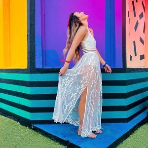 Festival Lace Dress with Slits